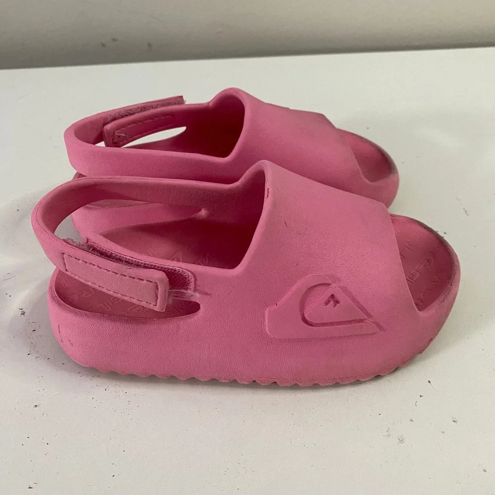 Quiksilver‎ Slide Sandals Kids Toddler 7 Pink Foam Water Shoes Strap